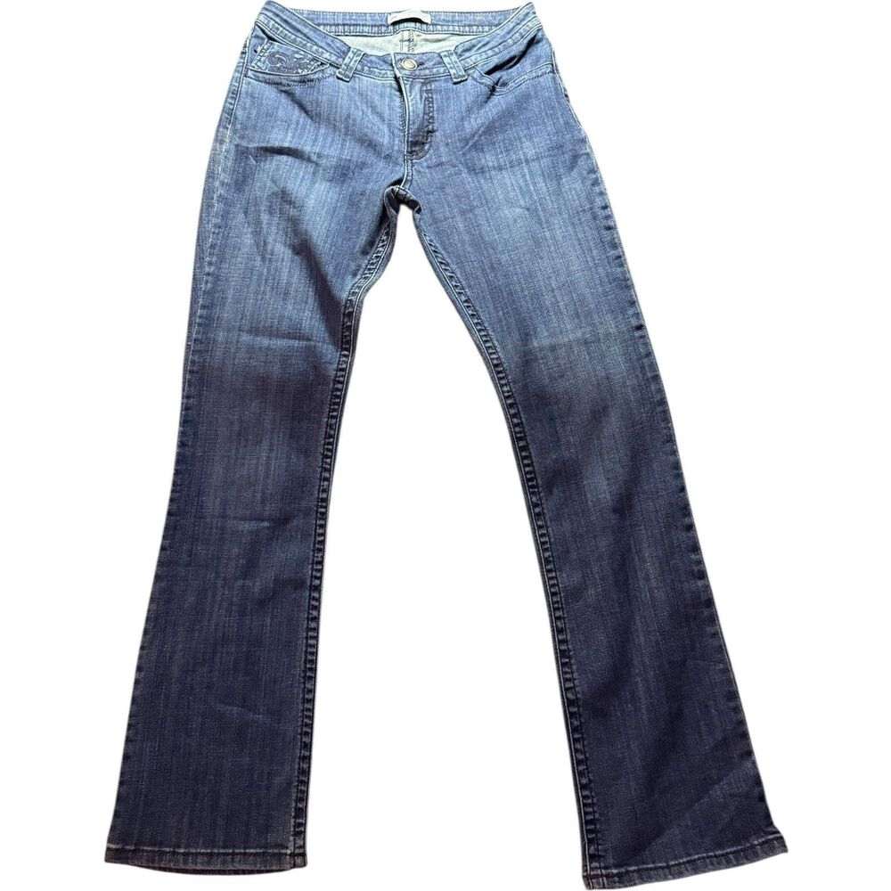 Lee Jeans Womens Size 10 Blue Slender Secret Mid Rise Straight Leg Embellished